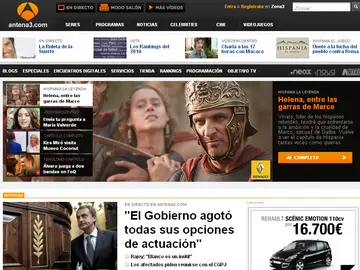 Portada de antena3.com Portada de antena3.com