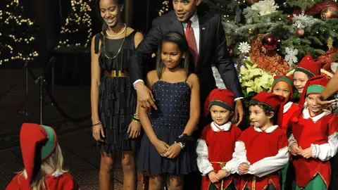La familia Obama en el concierto de navidad La familia Obama en el concierto de navidad