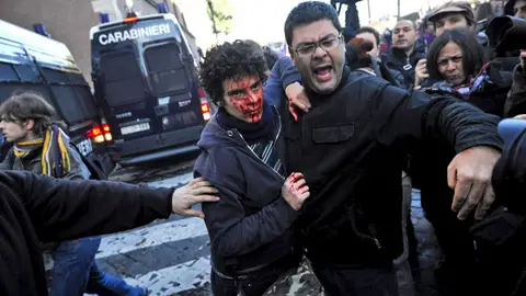 Varios manifestantes resultaron heridos Varios manifestantes resultaron heridos