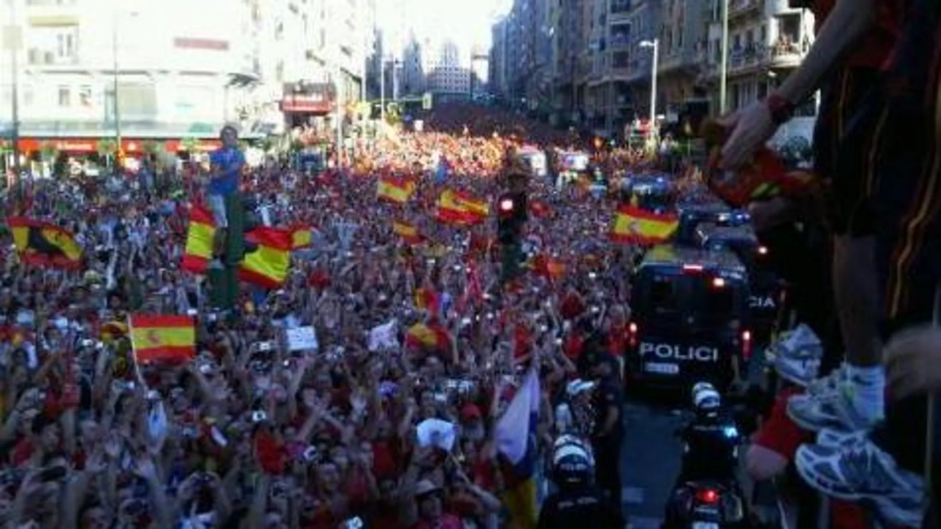 Foto tomada por Puyol durante la celebración del Mundial en Madrid Foto tomada por Puyol durante la celebración del Mundial en Madrid