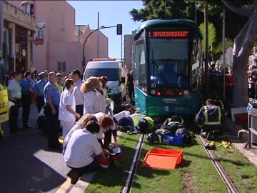 Un tranvía atropelló a un hombre en Santa Cruz de Tenerife