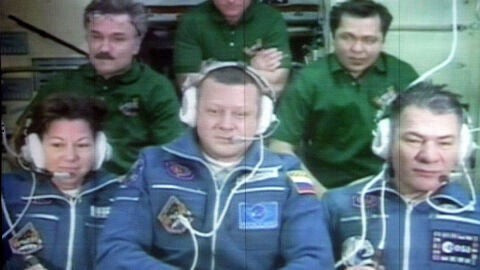 Tripulantes de la nave Soyuz