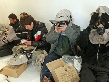 En un refugio de la Isla Yeonpyeong En un refugio de la Isla Yeonpyeong