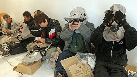 En un refugio de la Isla Yeonpyeong En un refugio de la Isla Yeonpyeong