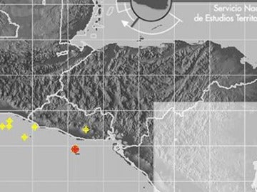 Mapa del terremoto en El Salvador