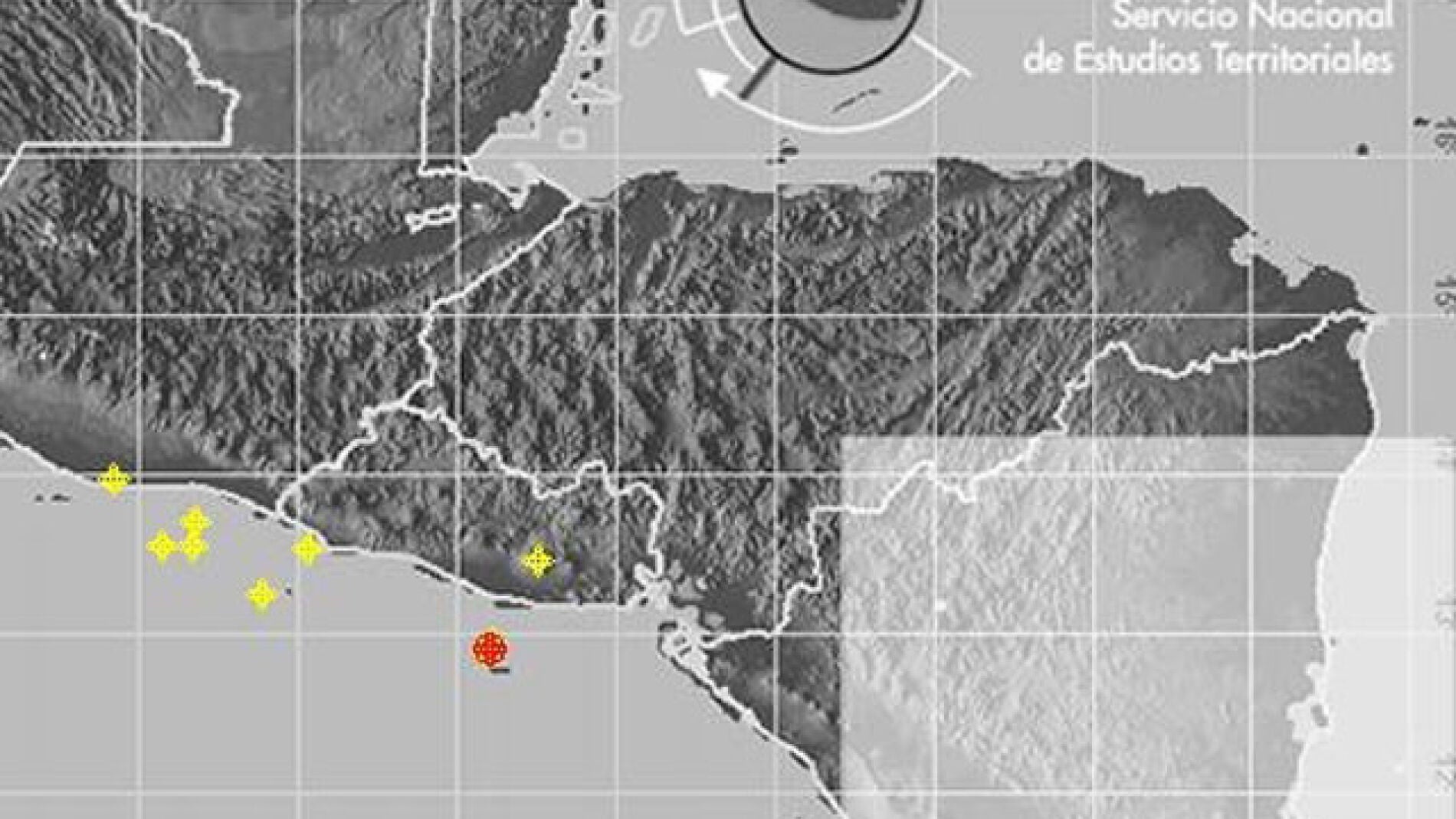 Mapa del terremoto en El Salvador