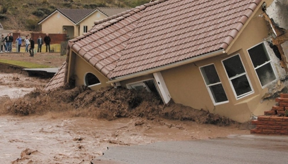 Una casa inundada en California