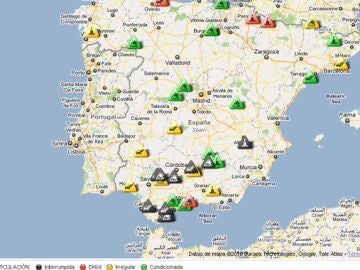 Tráfico lento en las carreteras españolas