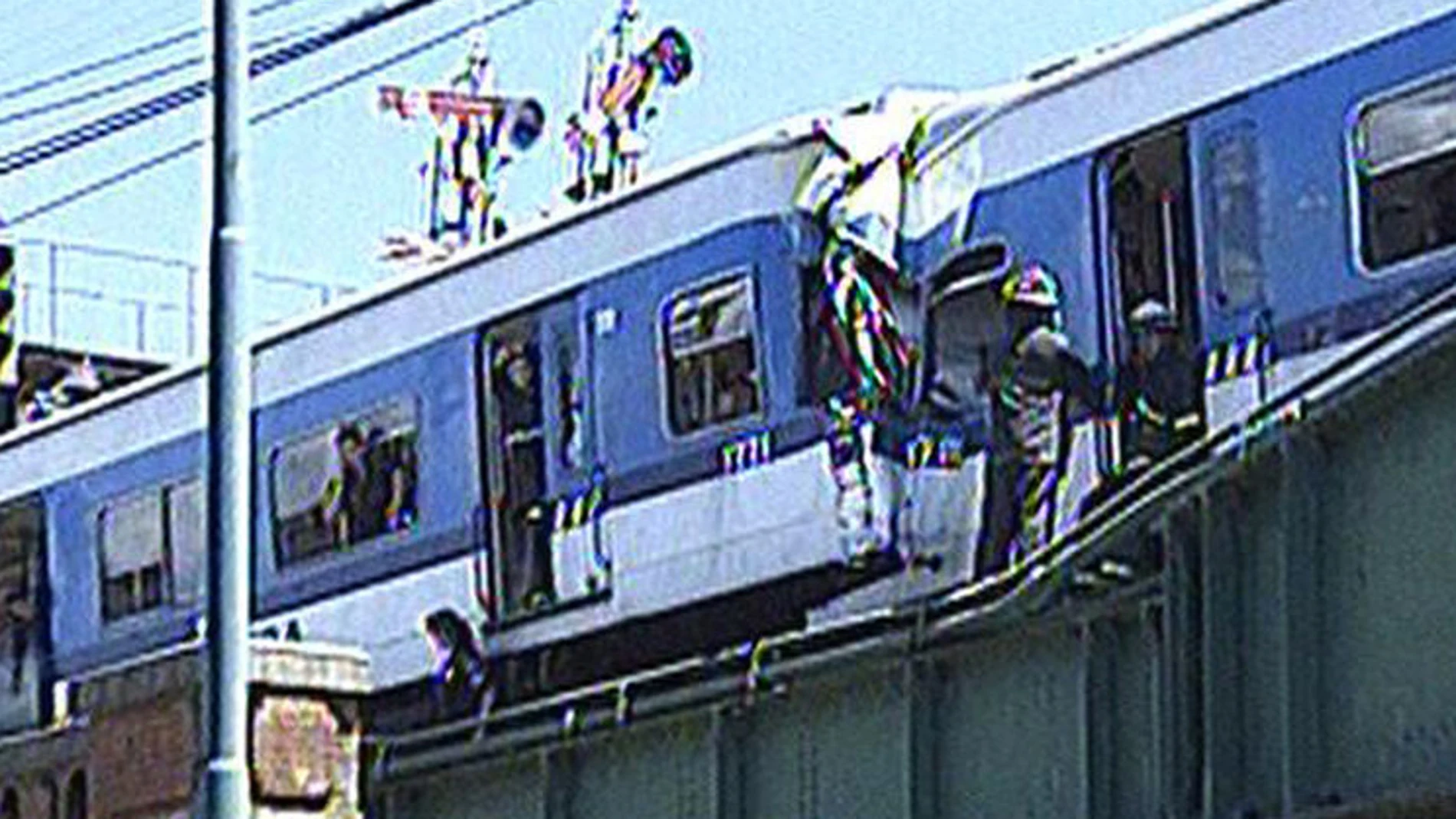 Imagen del choque entre los dos trenes en Palermo Imagen del choque entre los dos trenes en Palermo