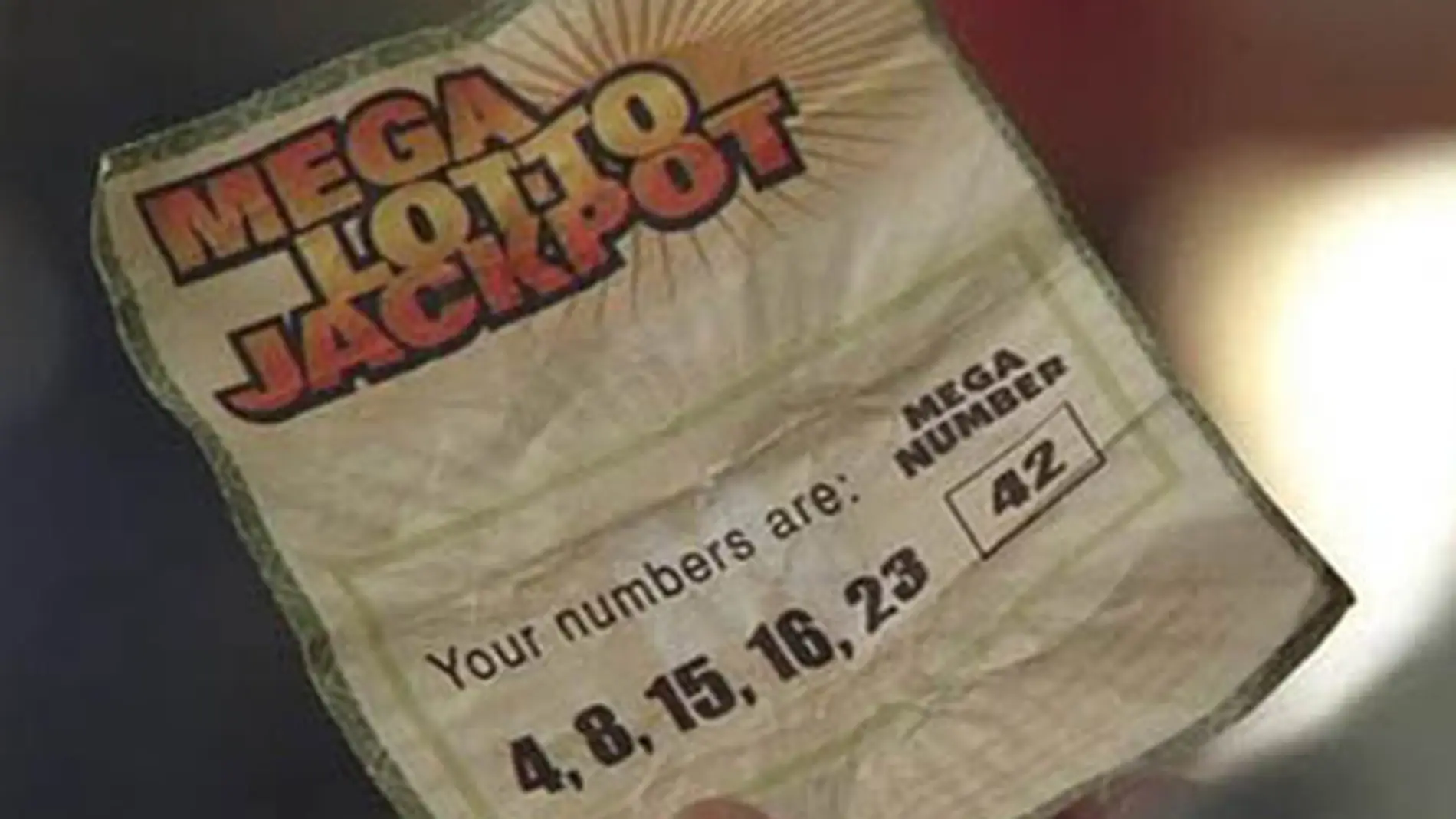 Boleto con los números de 'Lost' ganador del Mega Millions