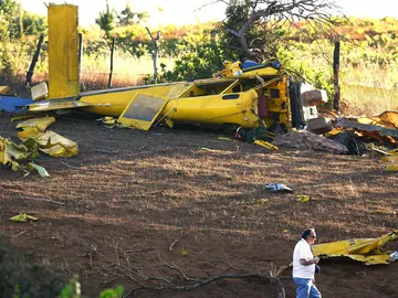Avioneta en la que perdió la vida el piloto español Avioneta en la que perdió la vida el piloto español