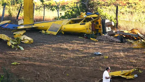 Avioneta en la que perdió la vida el piloto español Avioneta en la que perdió la vida el piloto español
