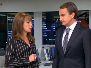 José Luis Rodríguez Zapatero durante su visita a Antena 3