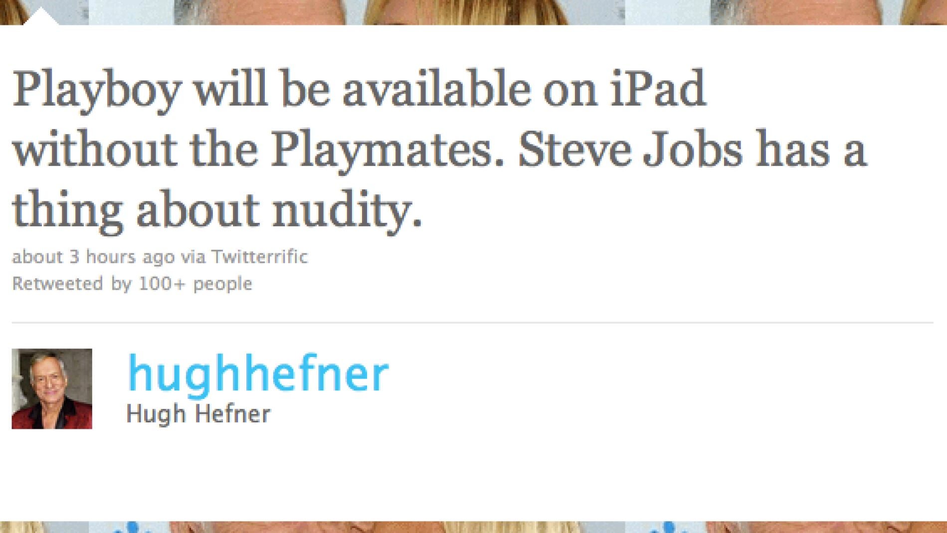 Hugh Hefner mostraba su alegr&iacute;a a trav&eacute;s de Twitter