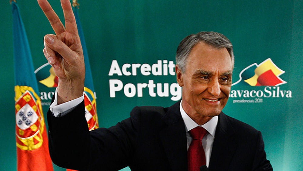 Cavaco Silva celebra su triunfo