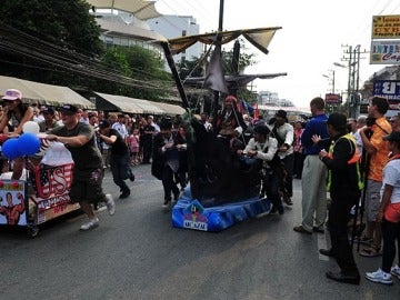 Carrera de camas en Tailandia