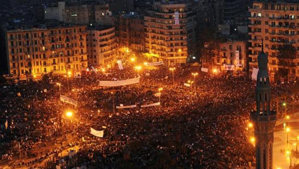 Manifestación en Egipto contra Mubarak