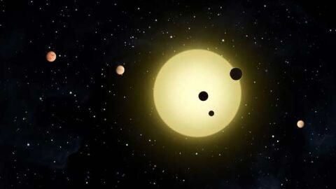 Recreaci&oacute;n art&iacute;stica de los seis planetas descubiertos