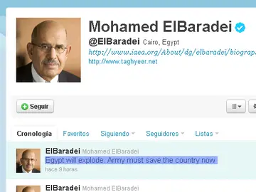 EBaradei en su Twitter EBaradei en su Twitter