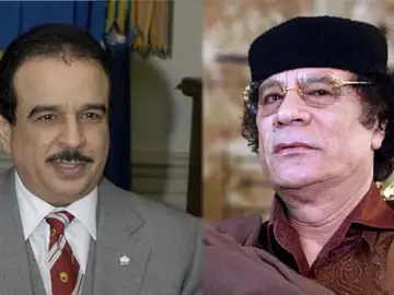 El rey de Bahréin y Muamar al Gadafi El rey de Bahréin y Muamar al Gadafi