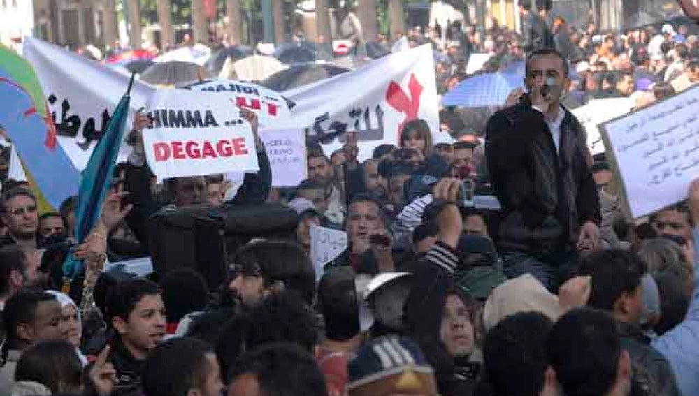 Imagen de las manifestaciones en Rabat