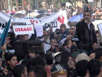 Imagen de las manifestaciones en Rabat