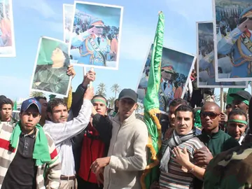 Manifestantes en Libia Manifestantes en Libia