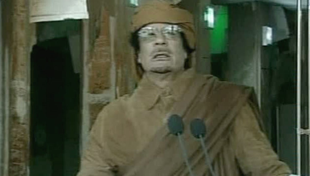 Gadafi, en su discurso