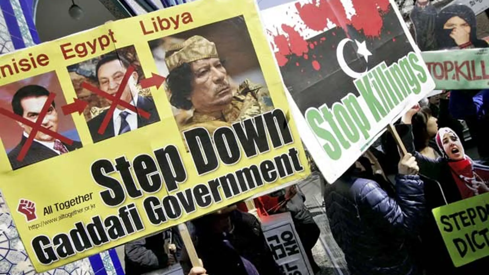 Protestas contra la represión del régimen de Gadafi Protestas contra la represión del régimen de Gadafi