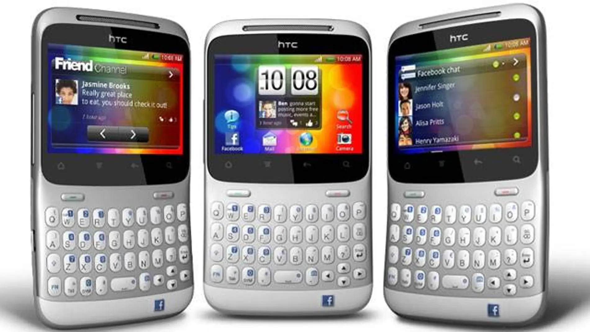 El modelo ChaChaCha de HTC incluye un botón de acceso directo a Facebook. El modelo ChaChaCha de HTC incluye un botón de acceso directo a Facebook.