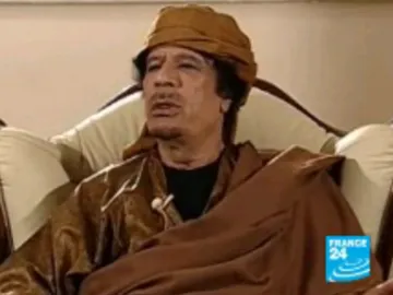 Gadafi en la televisión francesa 'France 24' Gadafi en la televisión francesa 'France 24'