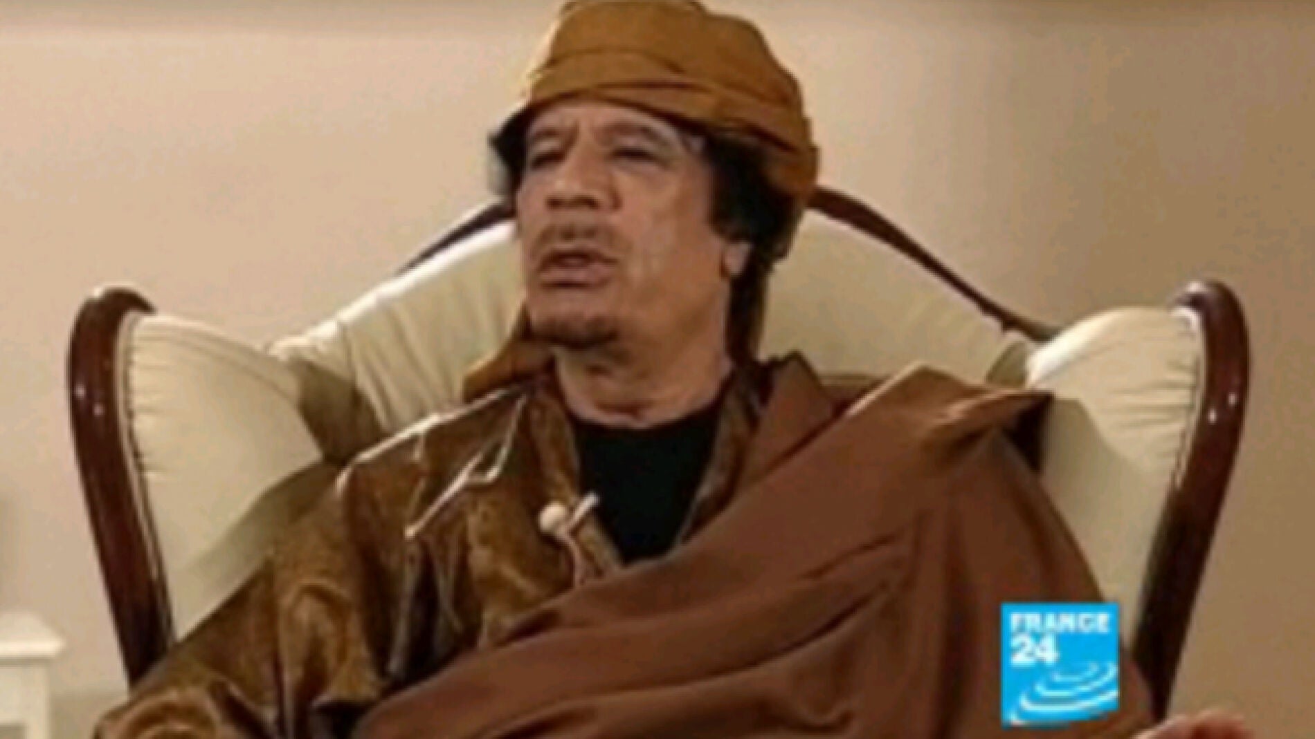 Gadafi en la televisi&oacute;n francesa 'France 24'