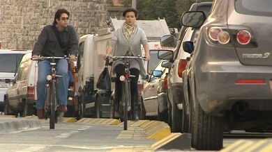Polémica en Pamplona por los peligros del carril bici urbano