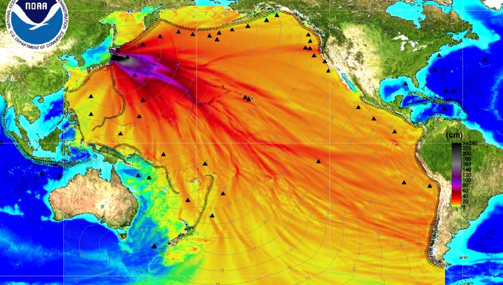 Previsión del impacto del tsunami de Japón