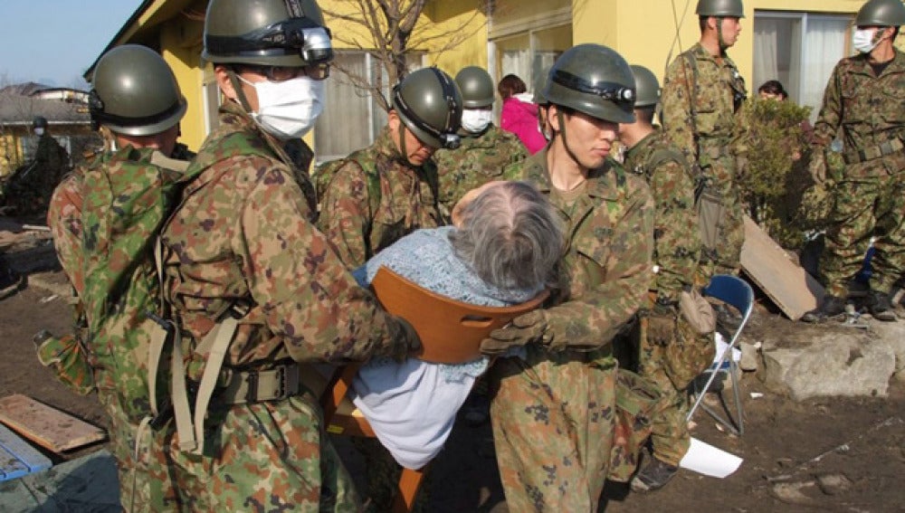 Miembros de defensa en la provincia de Miyagi