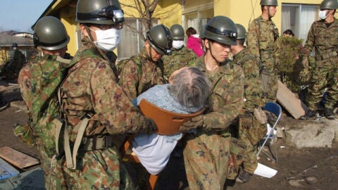 Miembros de defensa en la provincia de Miyagi