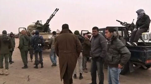 Tropas rebeldes en Libia