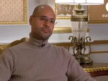 Saif al Islam, durante la entrevista Saif al Islam, durante la entrevista