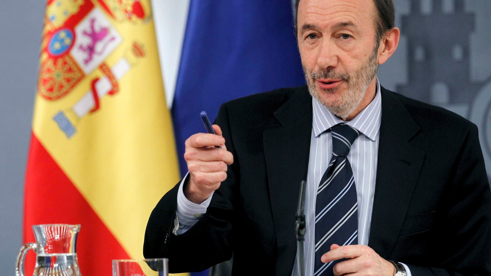 Rubalcaba en rueda de prensa del consejo de Ministros