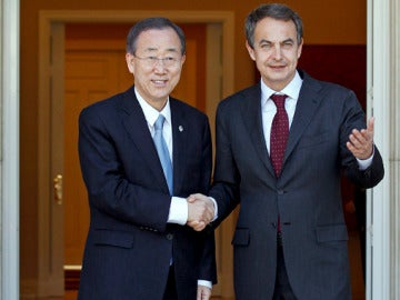 Zapatero y Ban Ki Moon, en la Moncloa