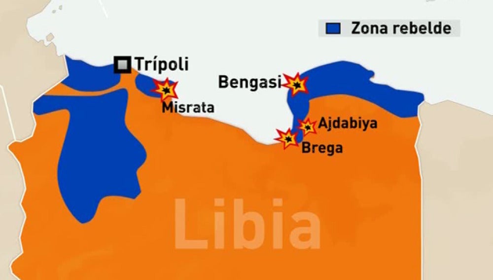 Zona rebelde en Libia
