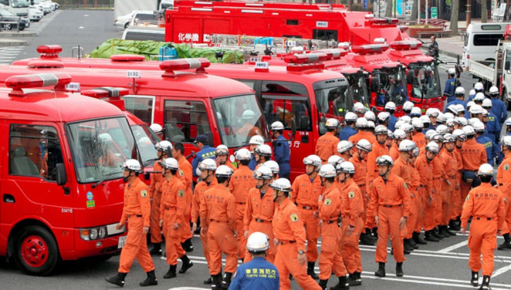 Trabajadores en Fukushima