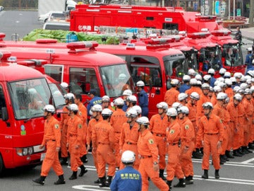 Trabajadores en Fukushima