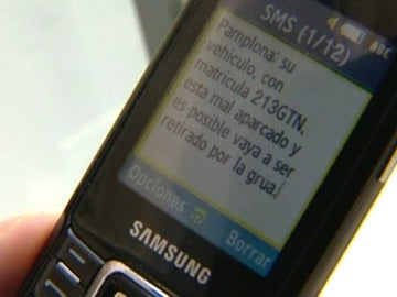 SMS que alerta de la llegada de la grúa