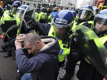 Altercados en la manifestación en Londres Altercados en la manifestación en Londres