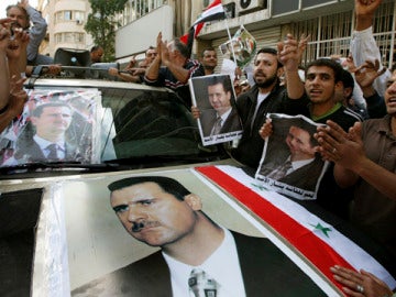 Manifestaciones de apoyo en Siria