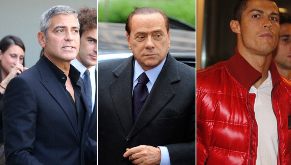 Clooney, Berlusconi y Cristiano Ronaldo