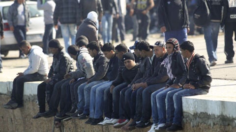 Inmigrantes en Lampedusa