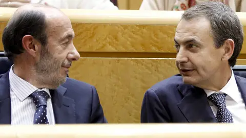 Rubalcaba y Zapatero en el Senado Rubalcaba y Zapatero en el Senado