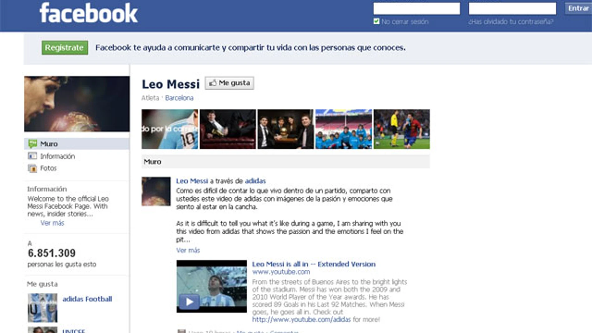 El Facebook de Messi El Facebook de Messi